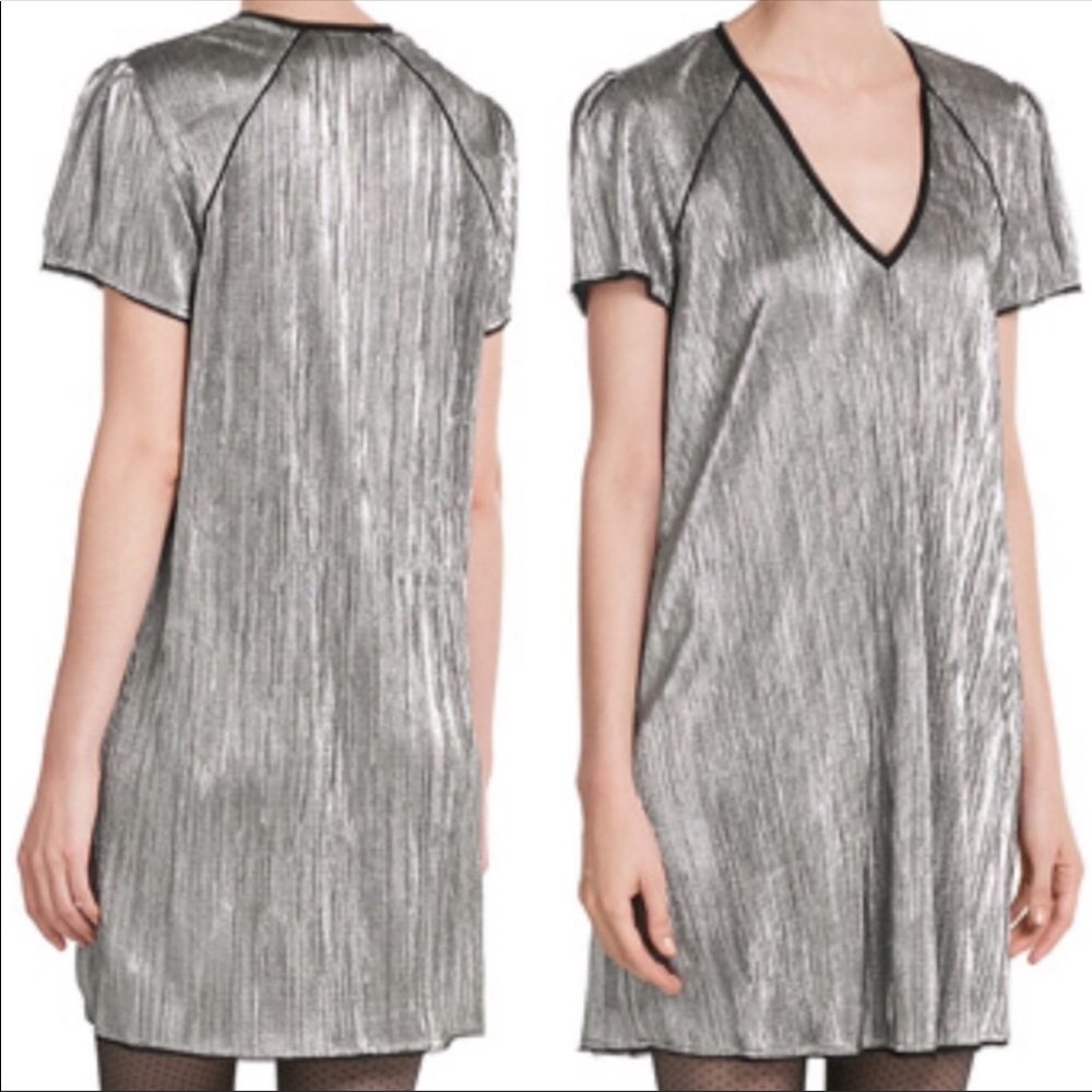 ZADIG VOLTAIRE Russe Silver Metallic Lurex…
